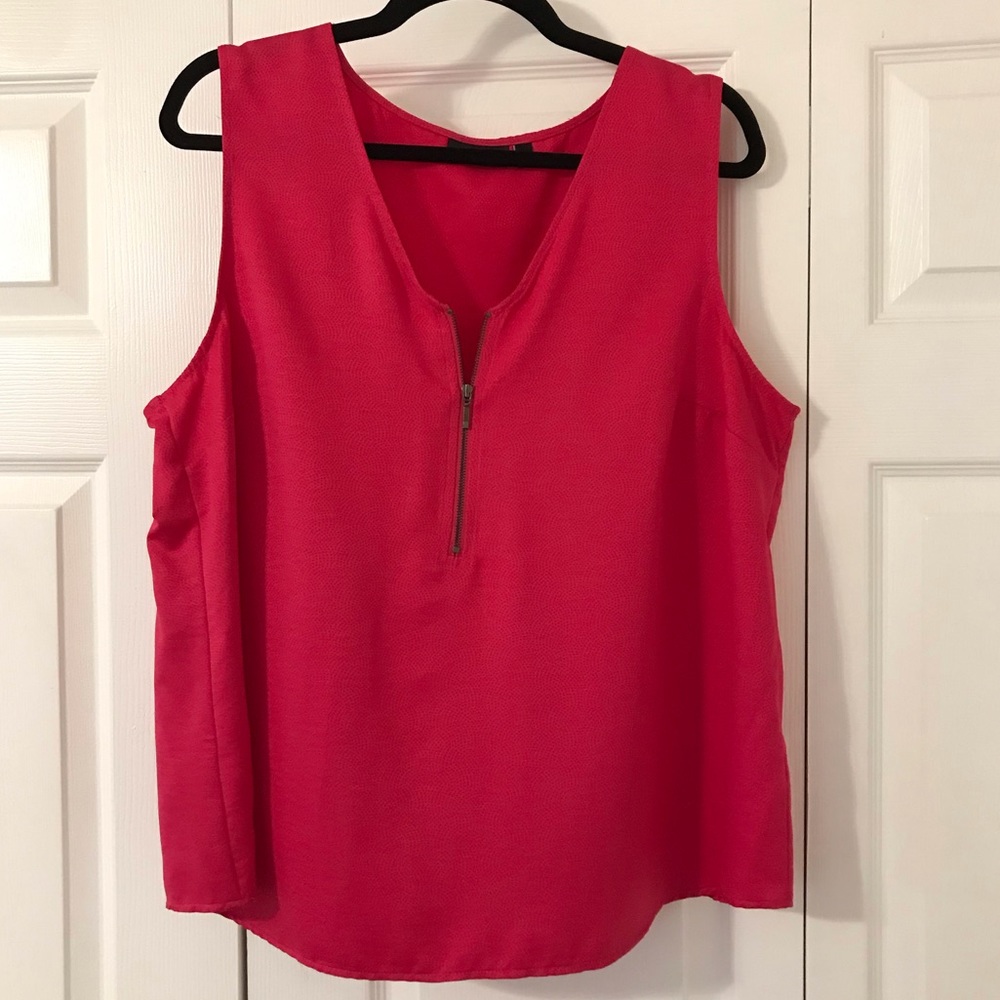 Bright pink sleeveless top